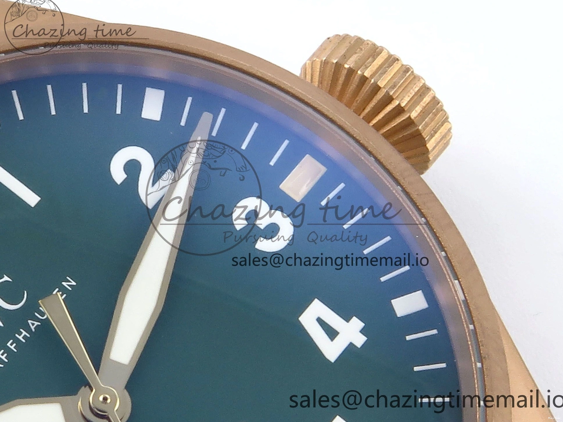 MIROTIME 0505 Durable Big Pilot IW329702 M+F 1:1 Best Edition Green Dial on Green Leather Strap MY 7006